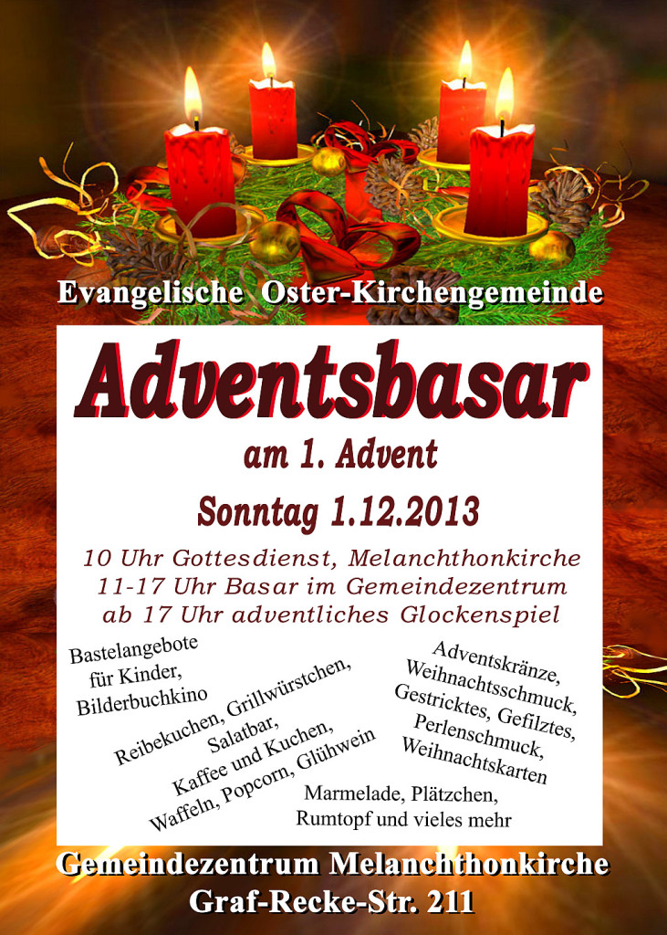 Adventsbasar Plakat 2013 Adventskranz